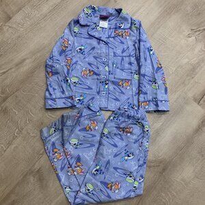 Vintage Y2K Cartoon Network The PowerPuff Girls PJ Set Girls Youth XS 4-5 Pajama
